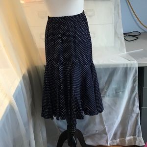Navy/ white polka dot skirt